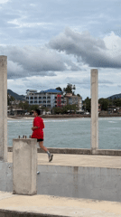 Ko Samui pier and market buzzing on a cloudy morning