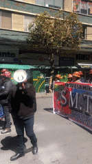 Labor unions stage coordinated march in La Paz, Bolivia