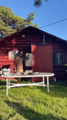 Outdoor party observed in Charlevoix backyard during sunny weather