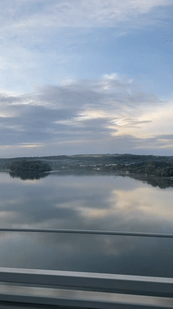 Early morning river and misty field views captured in Serbia