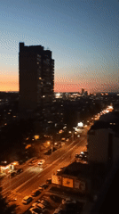 Belgrade residents document twilight cityscape in Vozdovac district