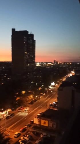 Belgrade residents document twilight cityscape in Vozdovac district