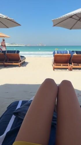 Morning beach scene captured near Burj Al Arab in Dubai