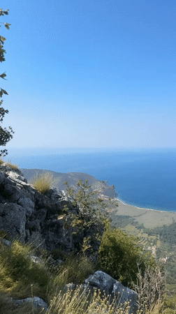 Rocky coastal overlook panorama from the hills of Montenegro