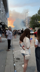 Formal motorcycle stunt celebration draws crowds in Pleven, Bulgaria