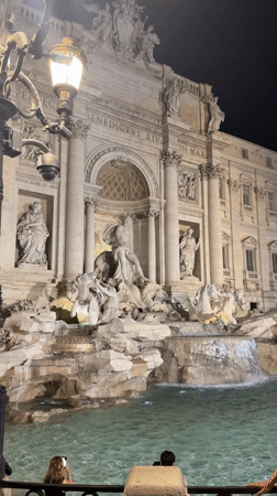 Trevi Fountain captured in nighttime illumination, Rome
