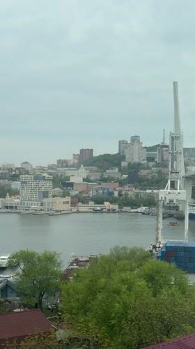 Commercial trucks observed in Vladivostok harbor district Monday morning