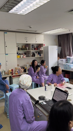 Medical staff gather in hospital break room, Yuzhong District
