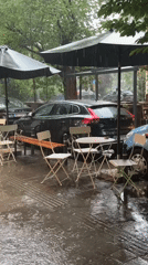Heavy rainfall soaks Novi Sad streets, cafes during afternoon
