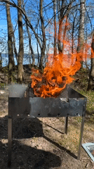 Outdoor grill fire observed in wooded area near Sestroretsk