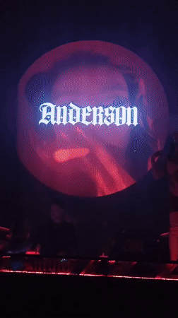 Anderson live show runs bold digital visuals across dark venue screens