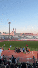 Flag ceremony held at Kazan stadium with spectators
