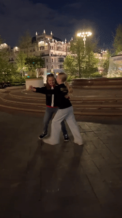 Evening stroll through illuminated central Moscow landmarks and streets