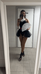Woman documents costume change in Kazan selfie sequence