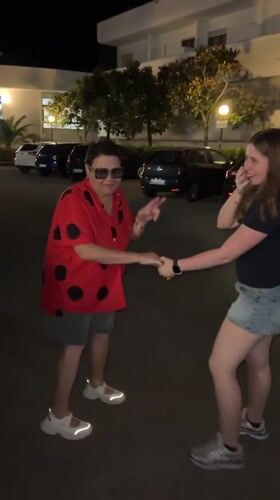 Nighttime dancing observed in Peschici parking lot