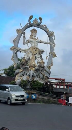 Arjuna statue observed in Ubud District, Bali