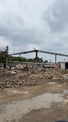 Construction demolition activity observed at Krasnodar industrial site