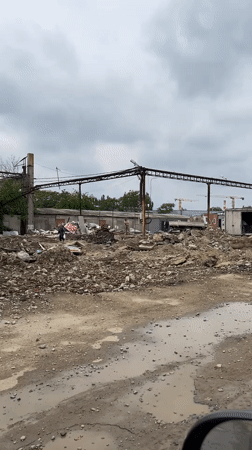 Construction demolition activity observed at Krasnodar industrial site