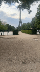Paris landmarks viewed from parks during evening hours