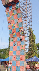 Outdoor climbing competition draws spectators in Kendal, Indonesia