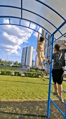 Everyday moments captured: playground activity and craft supplies in Russia