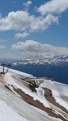 Visitor documents scenic mountain resort experience in Estosadok, Russia