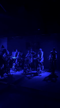 Indoor cycling class held in Belgrade fitness studio