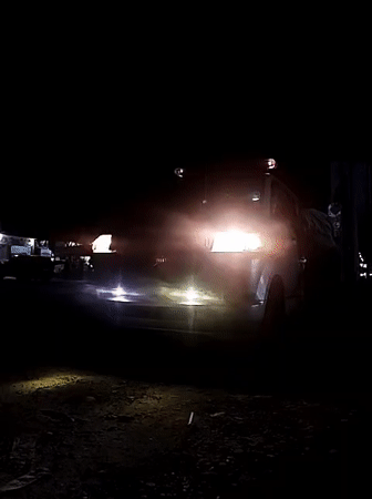 Emergency ambulance responds to nighttime incident in Indonesian village