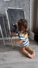 Child's morning routine with art and fresh juice in Russia
