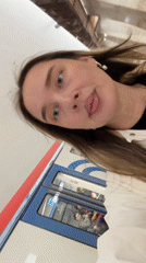 Woman films herself on Moscow subway platform
