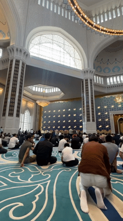 Morning prayers observed at Hazrat Sultan Mosque in Astana