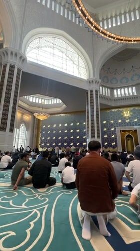 Morning prayers observed at Hazrat Sultan Mosque in Astana