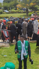Outdoor gathering with officials and locals in Unguwan Dosa, Nigeria