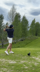 Golfers enjoy sunny afternoon at Løvstad course