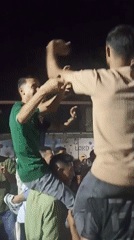 Nighttime celebration in Gaza City streets, June 2026