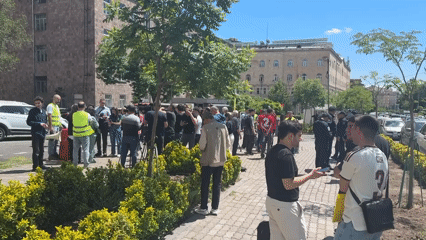 Film crew captures Spider-Man themed demonstration in Yerevan
