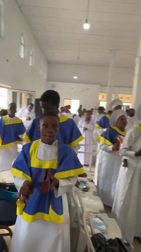 Church choir performs Sunday service in Badagry, Nigeria