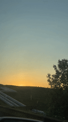 Sunset captured from moving vehicle in Ольховка, Russia