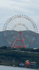Colorful Ferris wheel observed on Nha Trang coast
