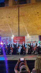 Traditional folk dancers perform at Calella Folk Festival