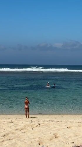 Lazy morning on the beach in Kuta Selatan, Bali