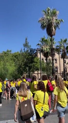 Morning activity along La Rambla and Barcelona's city center