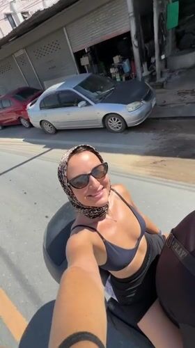 Scooter ride through Koh Samui streets, Baan Plai Laem area