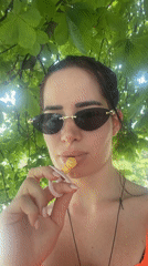 Woman films herself walking in Sofia park, squirrels spotted