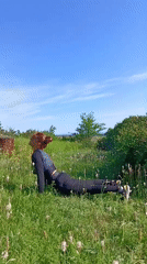 Full outdoor workout session in a Vyazovka field