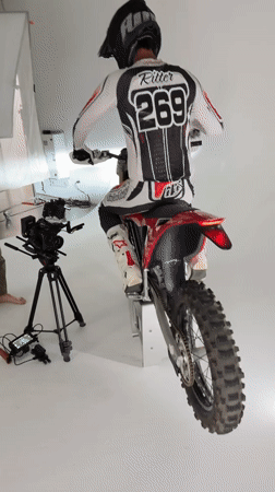 Motocross rider #269 shoots studio content in LA