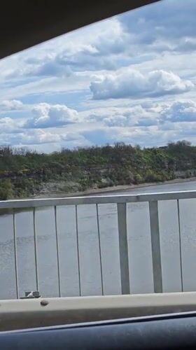 Driver records river view from moving vehicle in Zhvanets