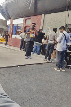 Behind-scenes footage captured on Mumbai film set