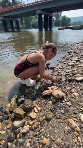 Lazy summer morning at a Russian riverbank