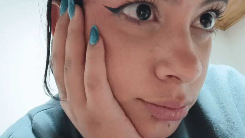 Woman recorded in close-up videos in Funza, Colombia